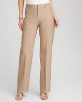 Chico's For Sale Cattail Brown Petite Cotton Straight-Leg Trousers