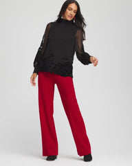 Chico's On Sale Carmine Red Emme Wide-Leg Trouser Ponte Pants