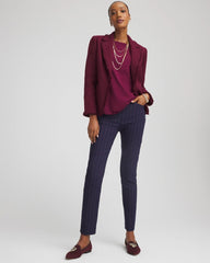 Chico's For Sale Passport Blue Pinstriped Brigitte™ Slim Pull-On Ankle Pants