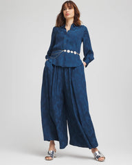 Chico's On Sale Seaport Jacquard Culotte Wide-Leg Pants