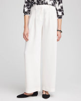 Chico's Online Ecru Crepe Pleated Relaxed Pants