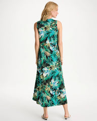 Chico's Online Topanga Green Palm Printed Knit Maxi Dress