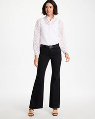 Chico's Discount Black Petite Girlfriend Flared Leg Jeans
