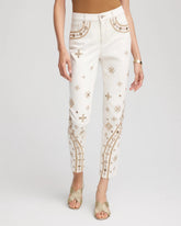 Chico's For Sale Sea Salt Embellished Girlfriend Slim Ankle Jeans