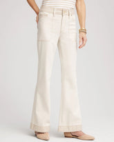 Chico's Online Neutral Colorblock Wide Flare Jeans