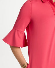 Chico's Online Hot Honeysuckle Knit Flounce Sleeve Dress