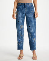 Chico's For Sale Daphne Indigo Relaxed Embroidered Boyfriend Jean
