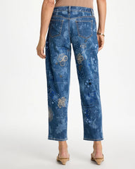 Chico's For Sale Daphne Indigo Relaxed Embroidered Boyfriend Jean
