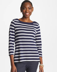 Chico's On Sale Passport Blue Pima 3/4 Sleeve Tee