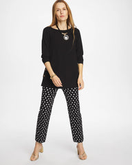 Chico's Sale Black Matte Jersey Button Tunic