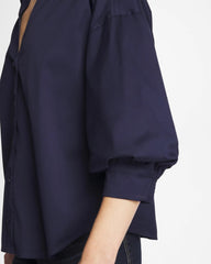 Chico's On Sale Passport Blue Poplin Billow Sleeve Blouse