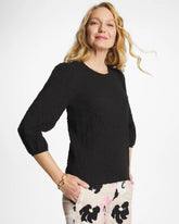 Chico's Discount Black Textured Feminine Tee