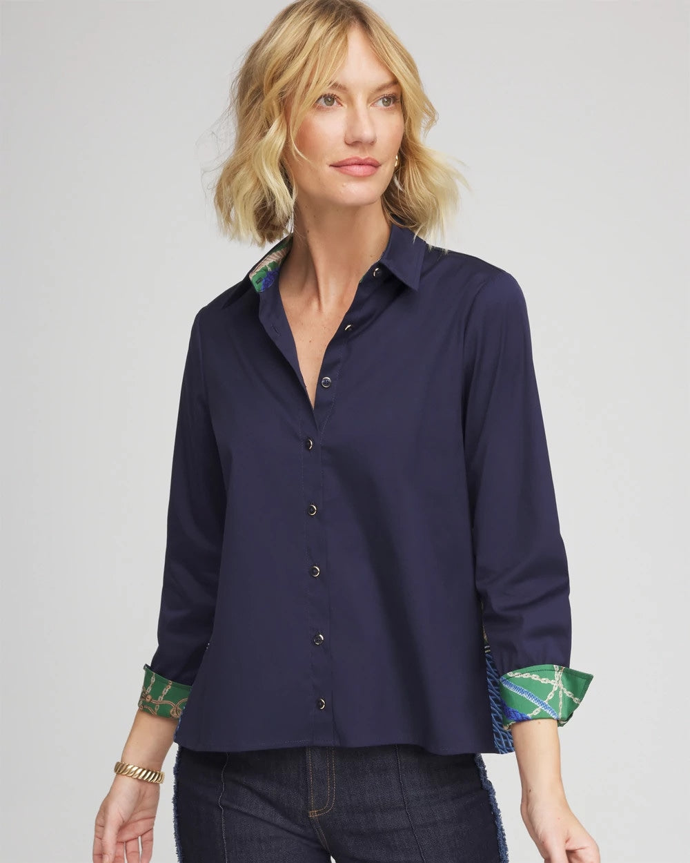 Chico's On Sale Passport Blue Rope Status Nautical Shirt