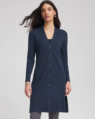 Chico's Sale Passport Blue Novelty Duster Button Cardigan