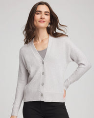 Chico's On Sale Dove Gray Shine Boyfriend Cardigan