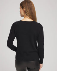 Chico's For Sale Black Embellished Cashmere Pullover Sweater