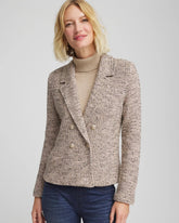 Chico's Online Smokey Taupe Double Breasted Tweed Blazer