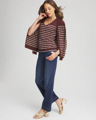 Chico's Discount Cacao Ella Striped Sweater Tank