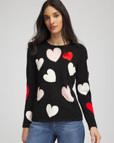 Chico's For Sale Black V-Day Multi-Heart Pullover