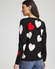Chico's For Sale Black V-Day Multi-Heart Pullover