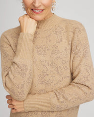 Chico's On Sale Champagne Fizz Jacquard Mockneck Pullover