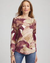 Chico's On Sale Purple Royale Ella Ocean Glitz Boatneck Sweater