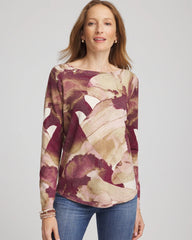 Chico's On Sale Purple Royale Ella Ocean Glitz Boatneck Sweater
