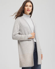 Chico's Sale Gray Metallic Herringbone Cardigan