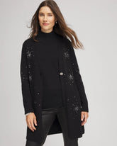 Chico's Discount Black Rhinestone Embellished Cardigan