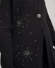 Chico's Discount Black Rhinestone Embellished Cardigan