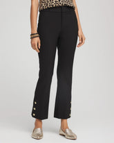 Chico's Sale Black Bi-Stretch Flared Button-Hem Cropped Pants