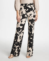 Chico's Outlet Black Shadow Blossom Matte Jersey Pants