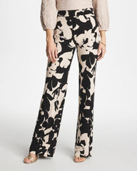 Chico's Outlet Black Shadow Blossom Matte Jersey Pants
