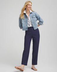 Chico's Outlet Passport Blue Fly Front Ankle Pants