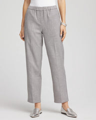 Chico's Sale Silver Shimmer Straight Tapered Ankle Pants