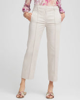Chico's Outlet Smokey Taupe Stretch Sateen Straight Cropped Pants