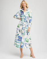 Chico's Discount Ecru Port Call Maxi Shirtdress