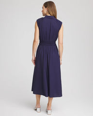 Chico's For Sale Passport Blue Smocked-Waist Shirtdress