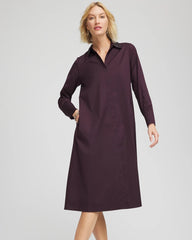 Chico's Discount Night Bloom Sequin Collar Midi Shirtdress