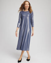 Chico's Sale Indigo Sky Foiled Jersey Knit Maxi Dress