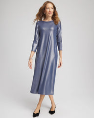 Chico's Sale Indigo Sky Foiled Jersey Knit Maxi Dress