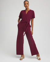 Chico's Sale Deep Chianti Belted Dolman-Sleeve Jumpsuit