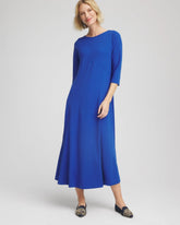 Chico's Discount Cobalt Stone Seamed Crepe Maxi Dress