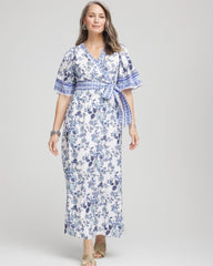 Chico's For Sale Alabaster Surplice Matte Satin Maxi Dress