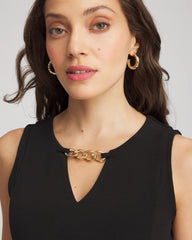 Chico's For Sale Black Travelers™ Jersey Knit Chain-Trim Jumpsuit