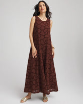 Chico's Discount Cacao Eyelet Cutout Maxi Tank Dress