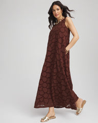 Chico's Discount Cacao Eyelet Cutout Maxi Tank Dress