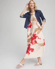 Chico's Sale Multi Floral Tank Linen Maxi Dress