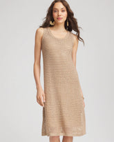 Chico's Sale Cafe Aroma Crochet-Knit Sequins Tank Dress
