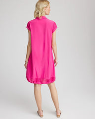 Chico's Outlet Crushed Berries Zenergy® UPF Mesh-Trim Bungee Dress
